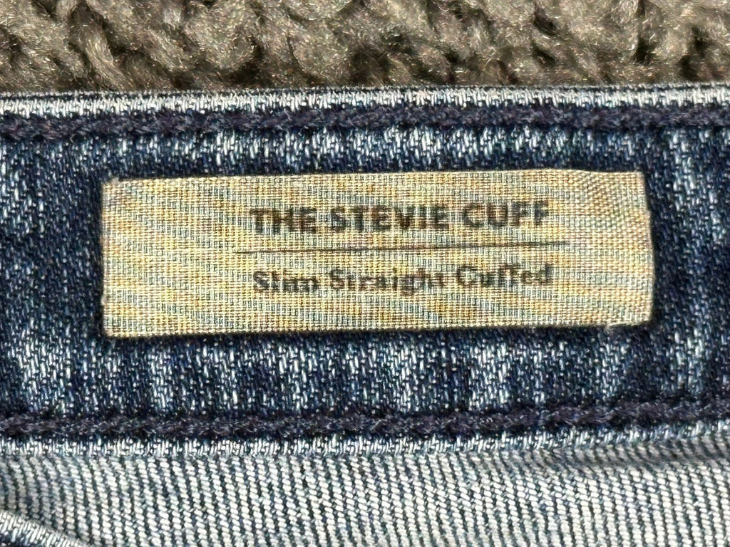 AG Adriano Goldschmied Womens 30 The Stevie Cuff Slim Straight Jeans Blue