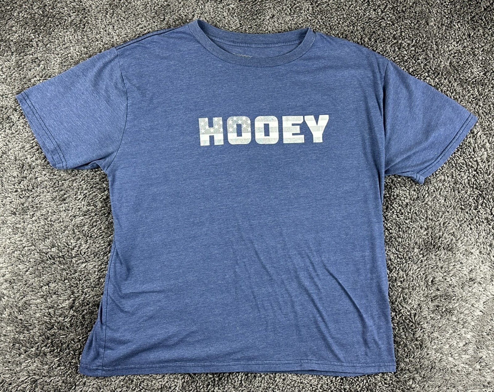 Hooey Mens Ol Glory American Flag Graphic T Shirt Blue Western Cowboy Size 2XL