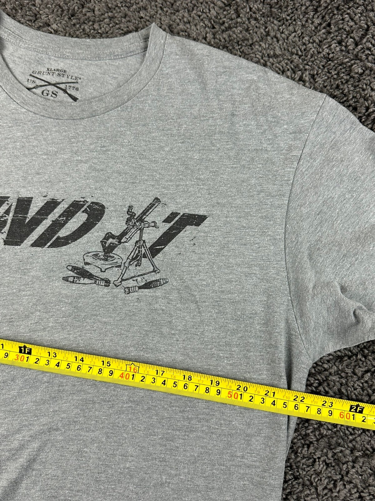 Grunt Style Send It Mortar Shirt Mens Gray Military Patriotic Graphic Tee Sz XL