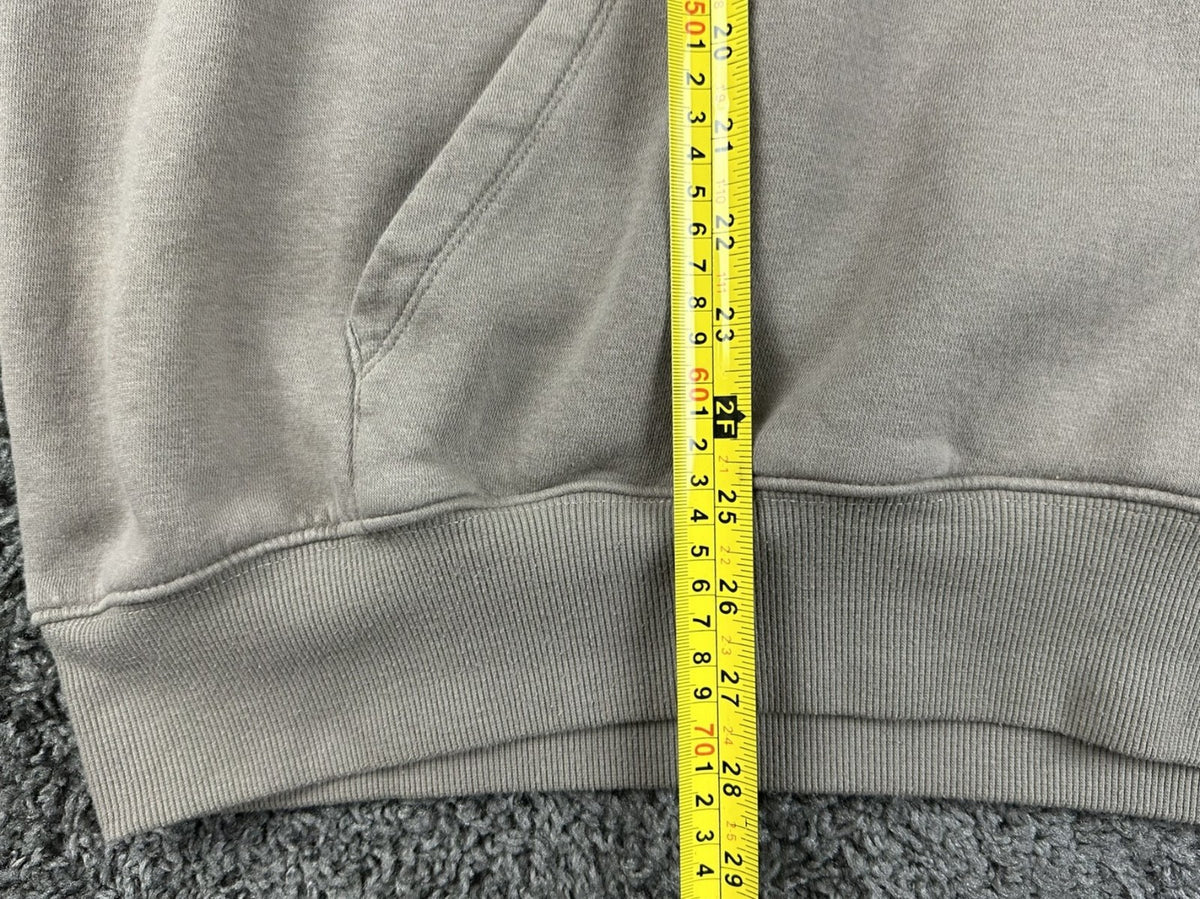 Reebok Mens XXL Light Grey Center Logo Oversized Pullover Hoodie