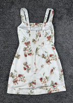 Abercrombie & Fitch Dress Womens XSP Sundress White Strawberry Linen
