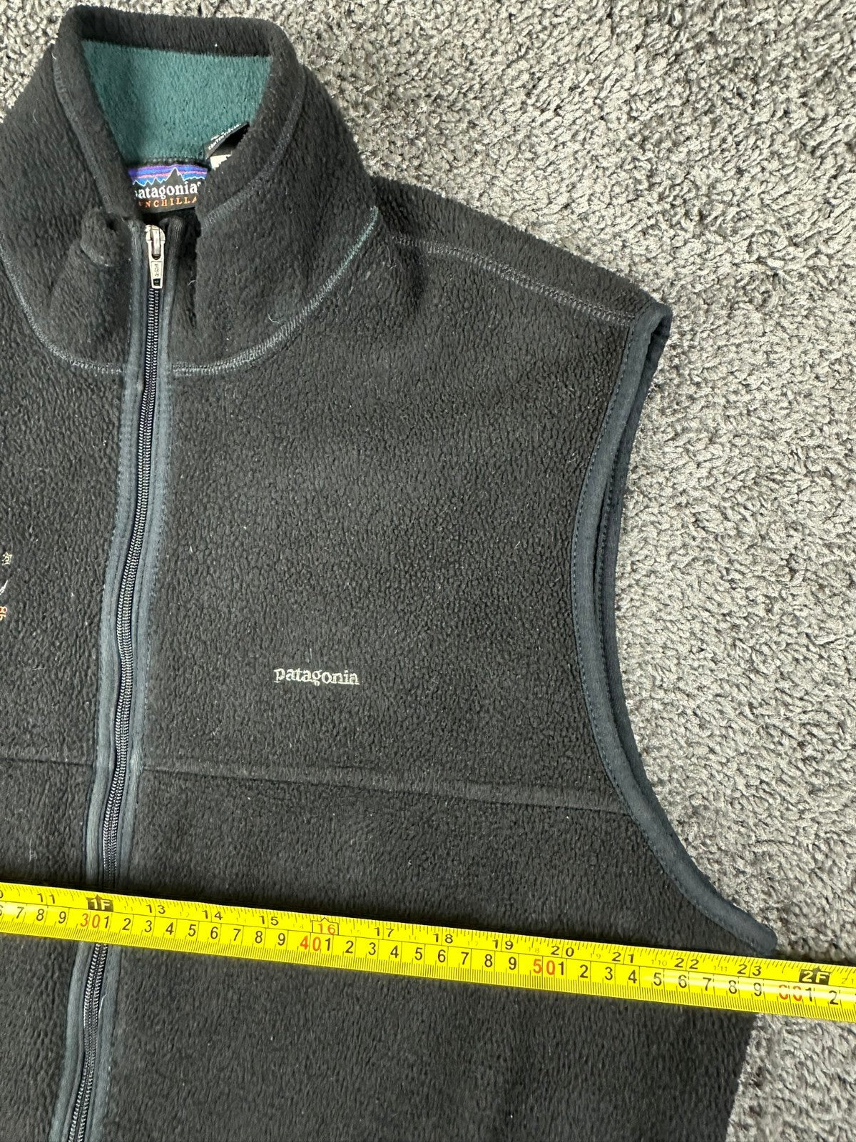 Vintage 90s Patagonia Synchilla Fleece Vest Mens XL Black 24 Hours of Moab
