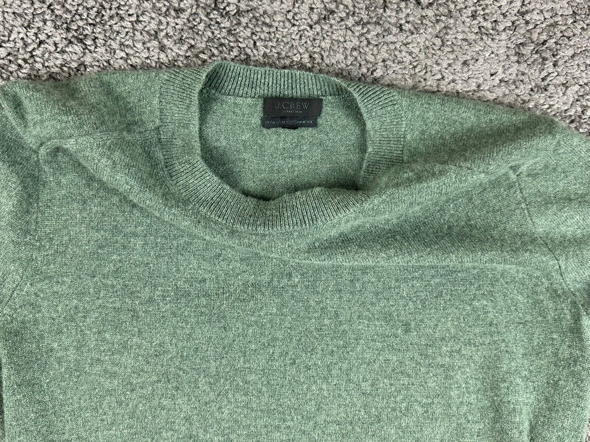 J. Crew Collection Italian Cashmere Sage Green Crewneck Sweater Womens S