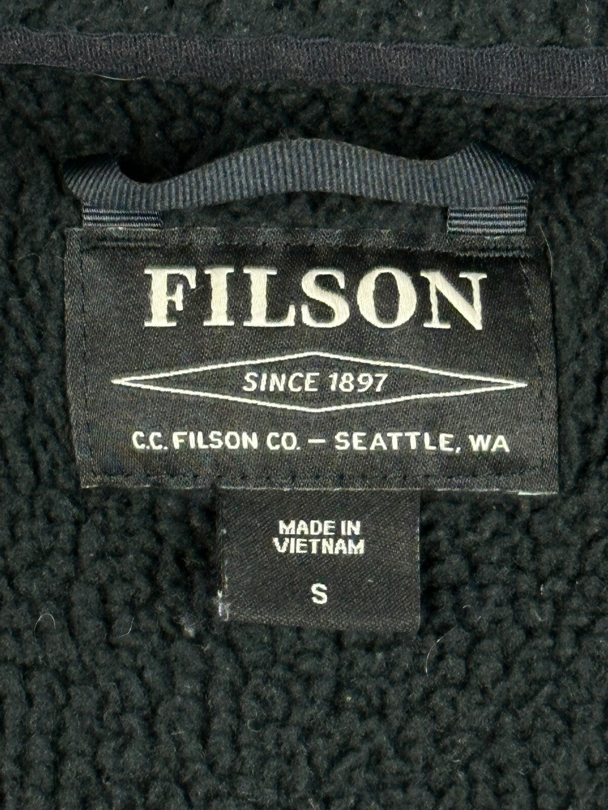 Filson Polartec Thermal Pro S Black Sherpa Fleece Jacket