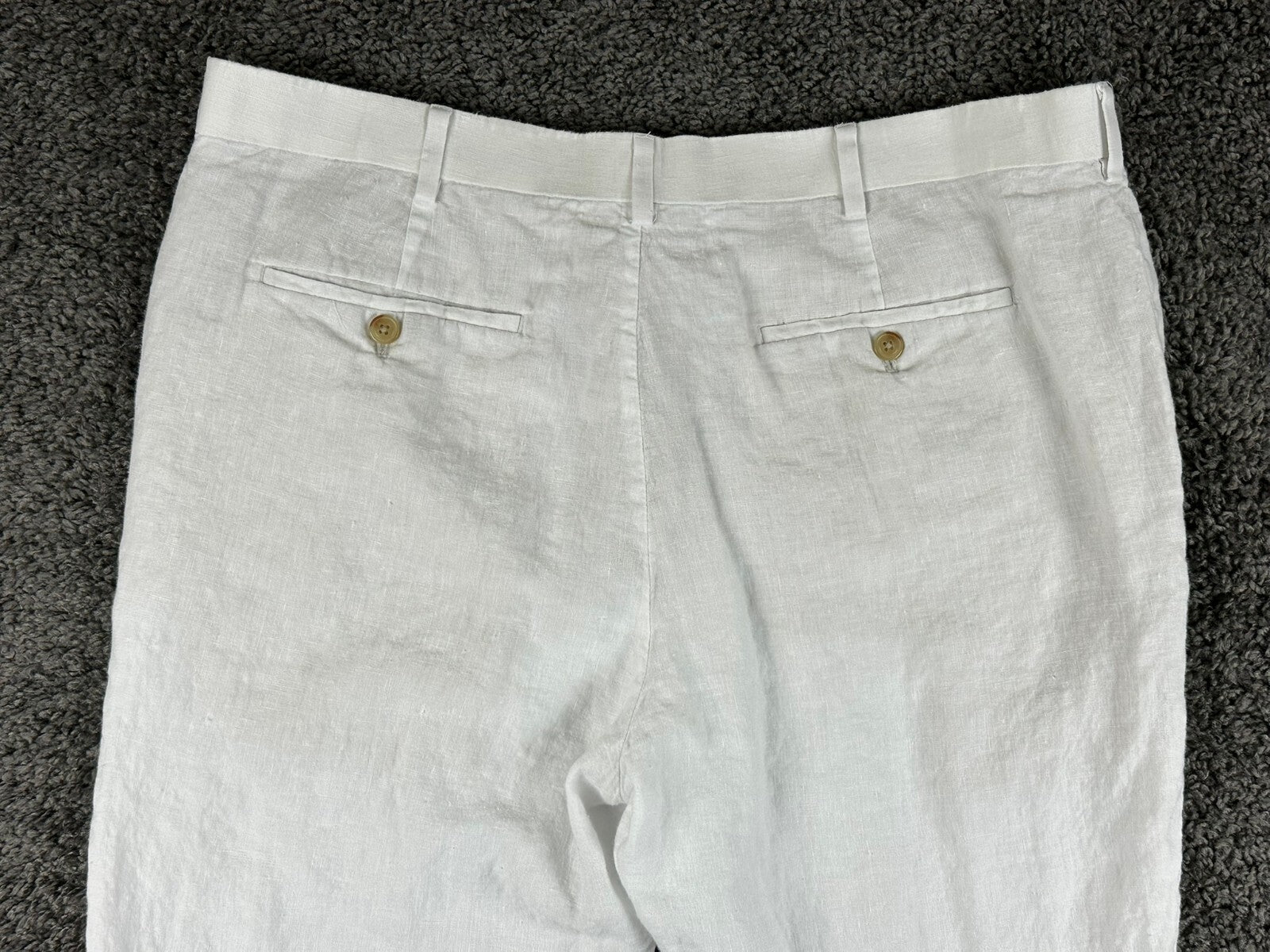Cubavera Collection Mens White 100% Linen Pants Straight Leg Sz 38x32