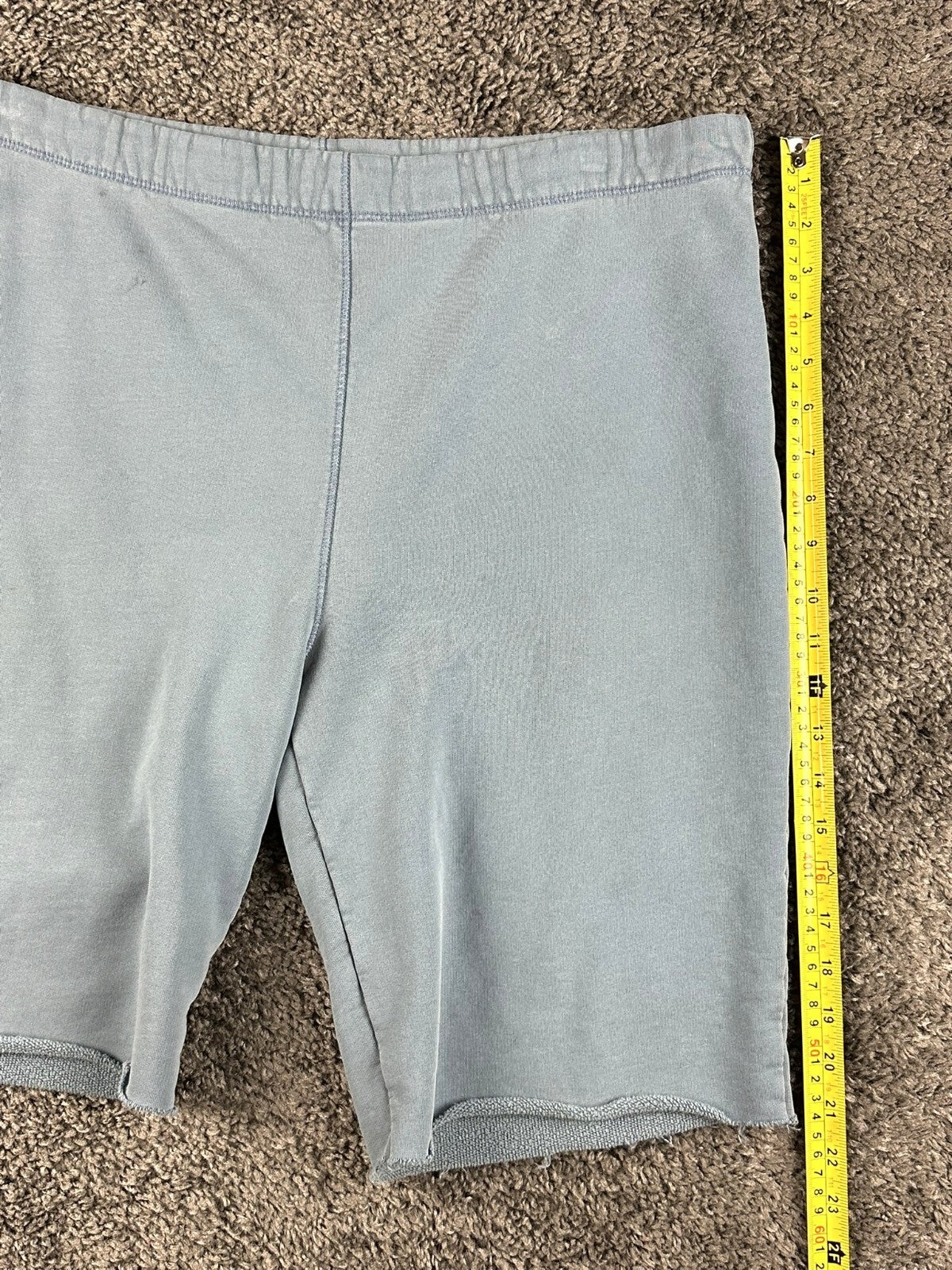 Reformation Jeans Womens L Blue French Terry Raw Hem Sweat Shorts USA