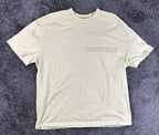 Fear of God Essentials T Shirt Mens Large L Cream Beige Oversized Boxy Logo Tee