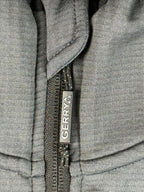 Gerry Mens Full Zip Hooded Grid Fleece Jacket Large Gray Outdoor Zip Pockets