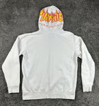 Vans x Thrasher Mens Hoodie White Flame Logo Pullover Skateboarding Sz Medium