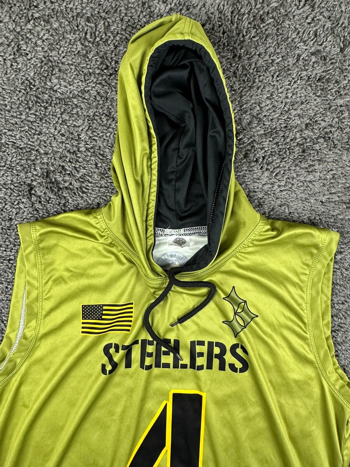 Hitting Bombs Apparel Steelers #4 MOLINA Mens Large Lime Green Sleeveless Hoodie