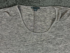 Armani Exchange Womens Large Long Sleeve Sweater Top Space Dye Gray Zip Cuffs