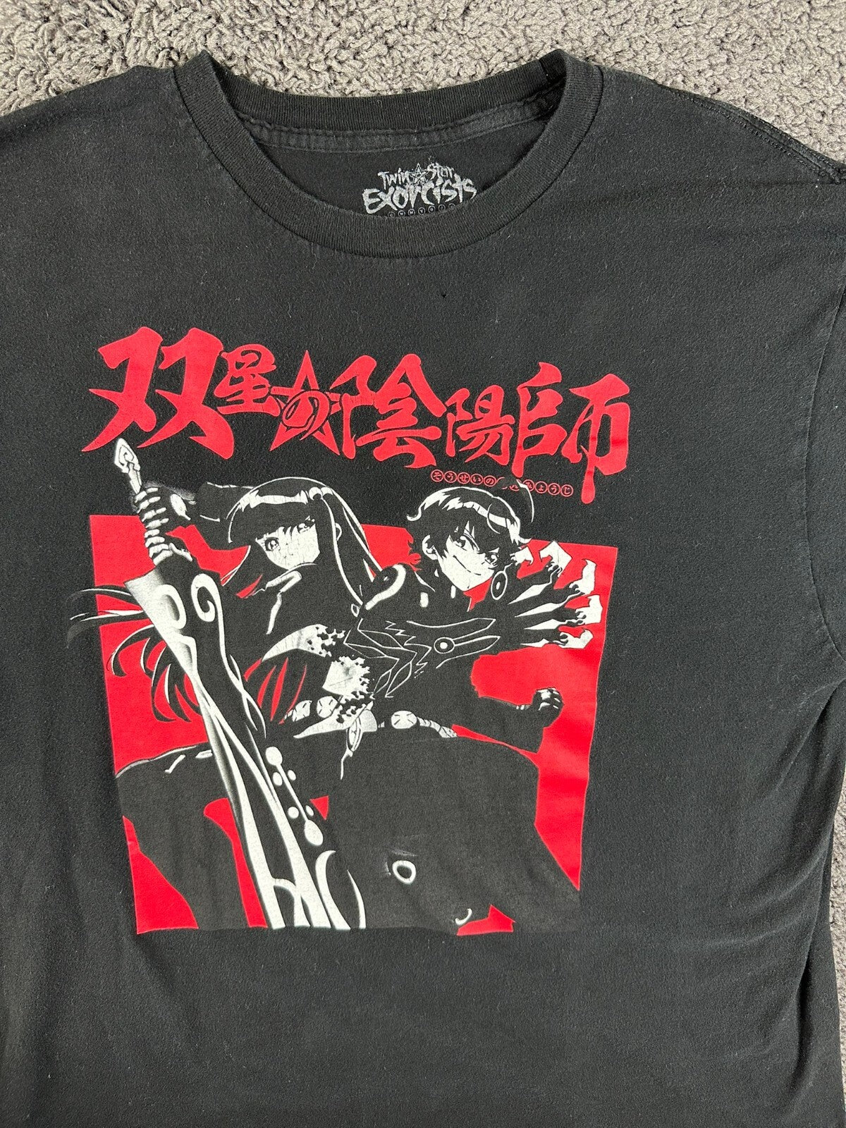 Twin Star Exorcists T-Shirt Mens XL Black Graphic Anime Manga Crunchyroll Tee