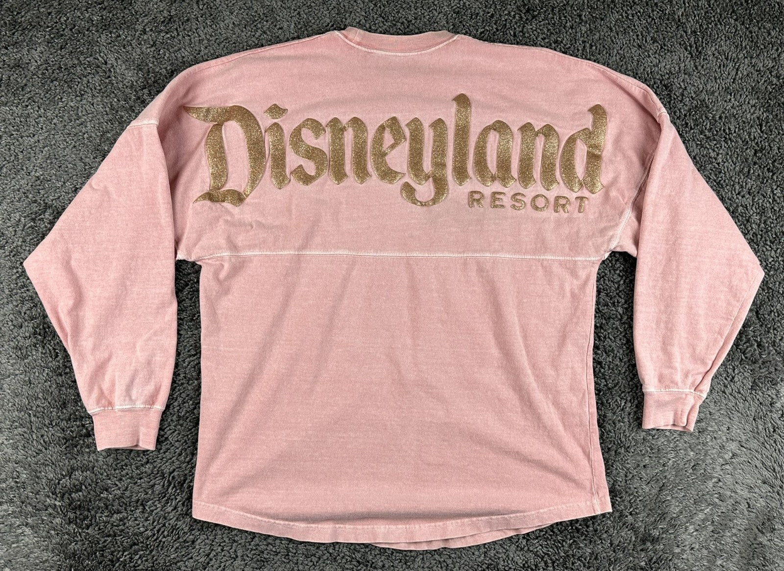 Disneyland Resort Spirit Jersey Womens Pink Gold Glitter Long Sleeve Sz Small