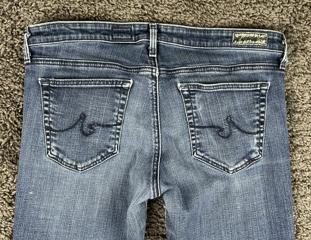 AG Adriano Goldschmied Womens 30 The Stevie Cuff Slim Straight Jeans Blue