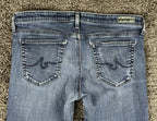 AG Adriano Goldschmied Womens 30 The Stevie Cuff Slim Straight Jeans Blue
