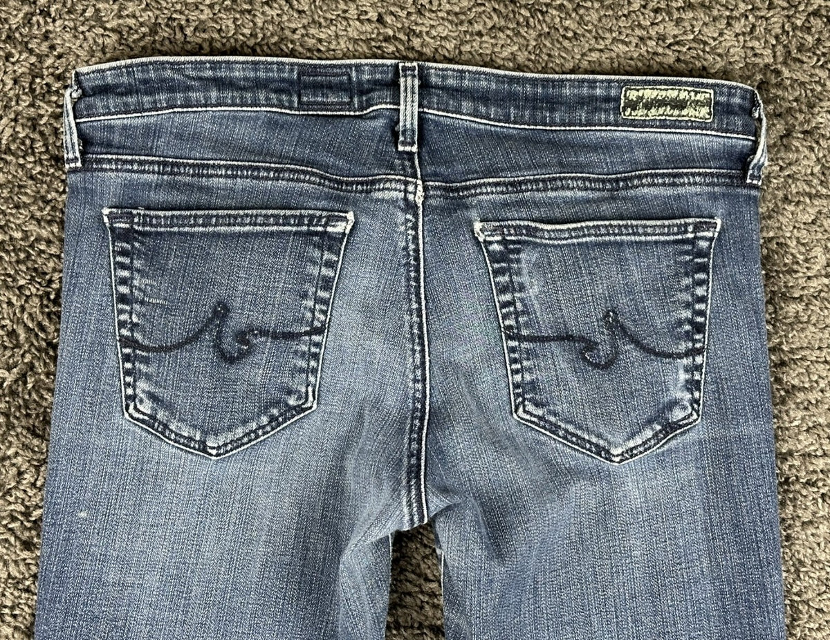 AG Adriano Goldschmied Womens 30 The Stevie Cuff Slim Straight Jeans Blue
