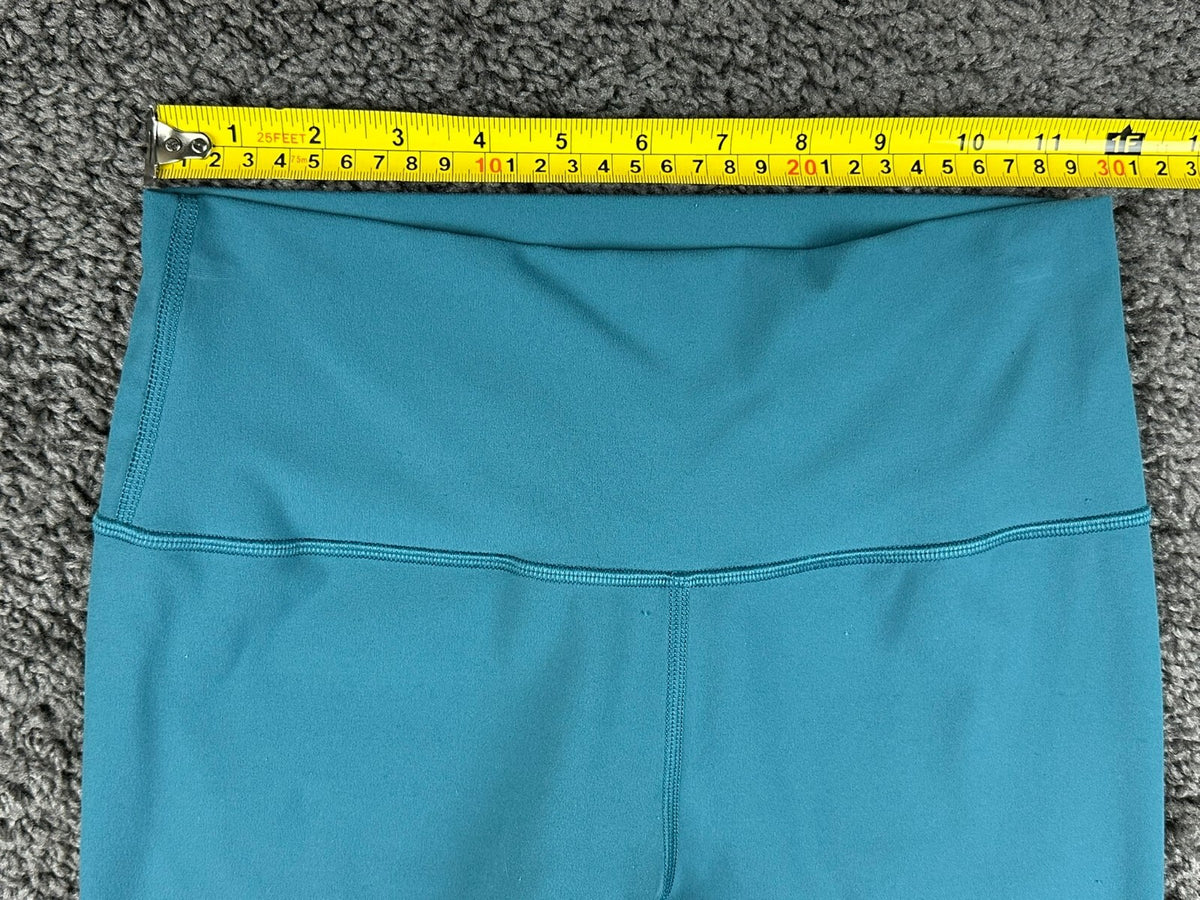 Athleta Womens M Transcend 7/8 Tight Leggings Teal Yoga Gym Workout Pants