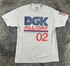 DGK All Day 02 T-Shirt Mens Gray Dirty Ghetto Kids Skateboard Tee Shirt Sz Large