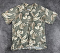 High Surf Mens Hawaiian Shirt Cotton Short Sleeve Olive Green Tropical Leaf XL