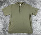 L.L. Bean Mens L Olive Green Wrinkle Resistant Double L Short Sleeve Polo Shirt