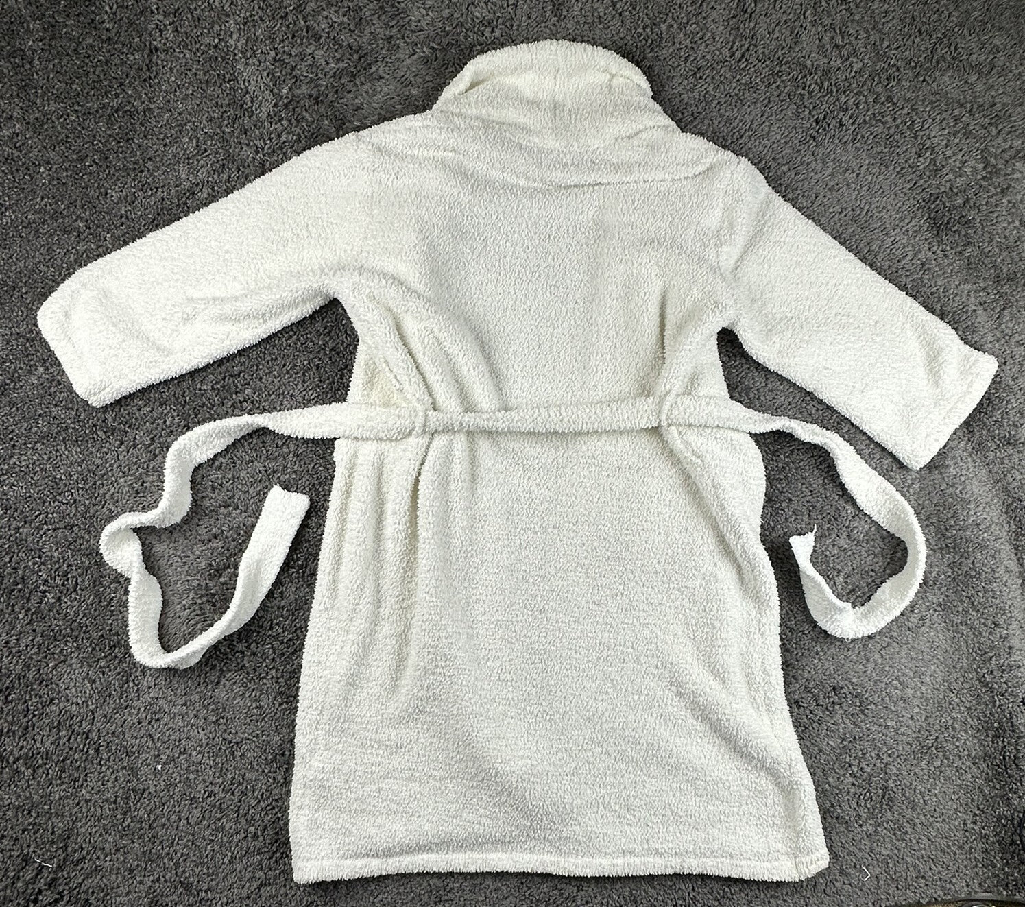 Barefoot Dreams CozyChic Adult Robe Cream White Size 1 S/M Plush Belted Pockets