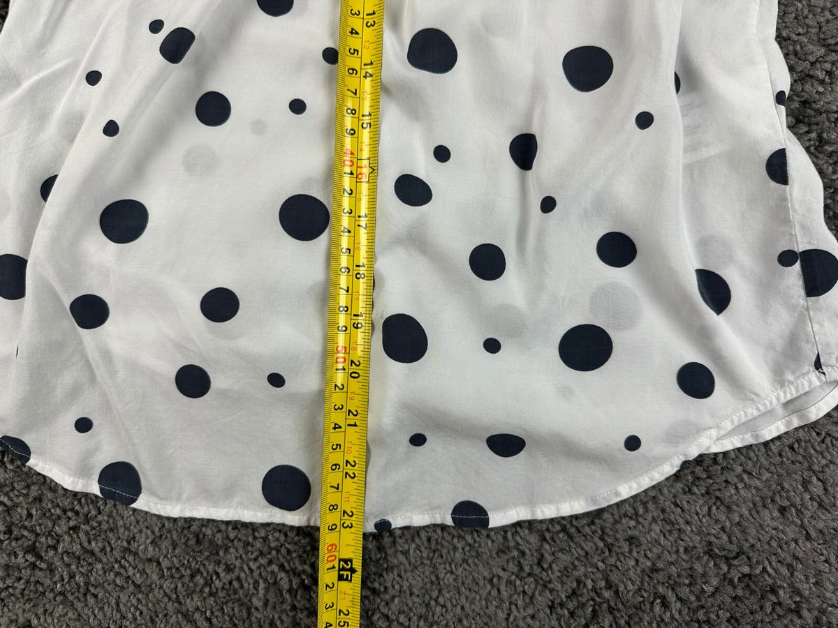 AG Adriano Goldschmied Tank Top Womens XS White Black Polka Dot Halter Neck Tie