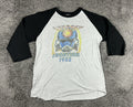 Journey Band Frontiers 1983 Tour Mens XL Gray Black Raglan 3/4 Sleeve T-Shirt
