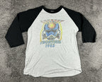 Journey Band Frontiers 1983 Tour Mens XL Gray Black Raglan 3/4 Sleeve T-Shirt