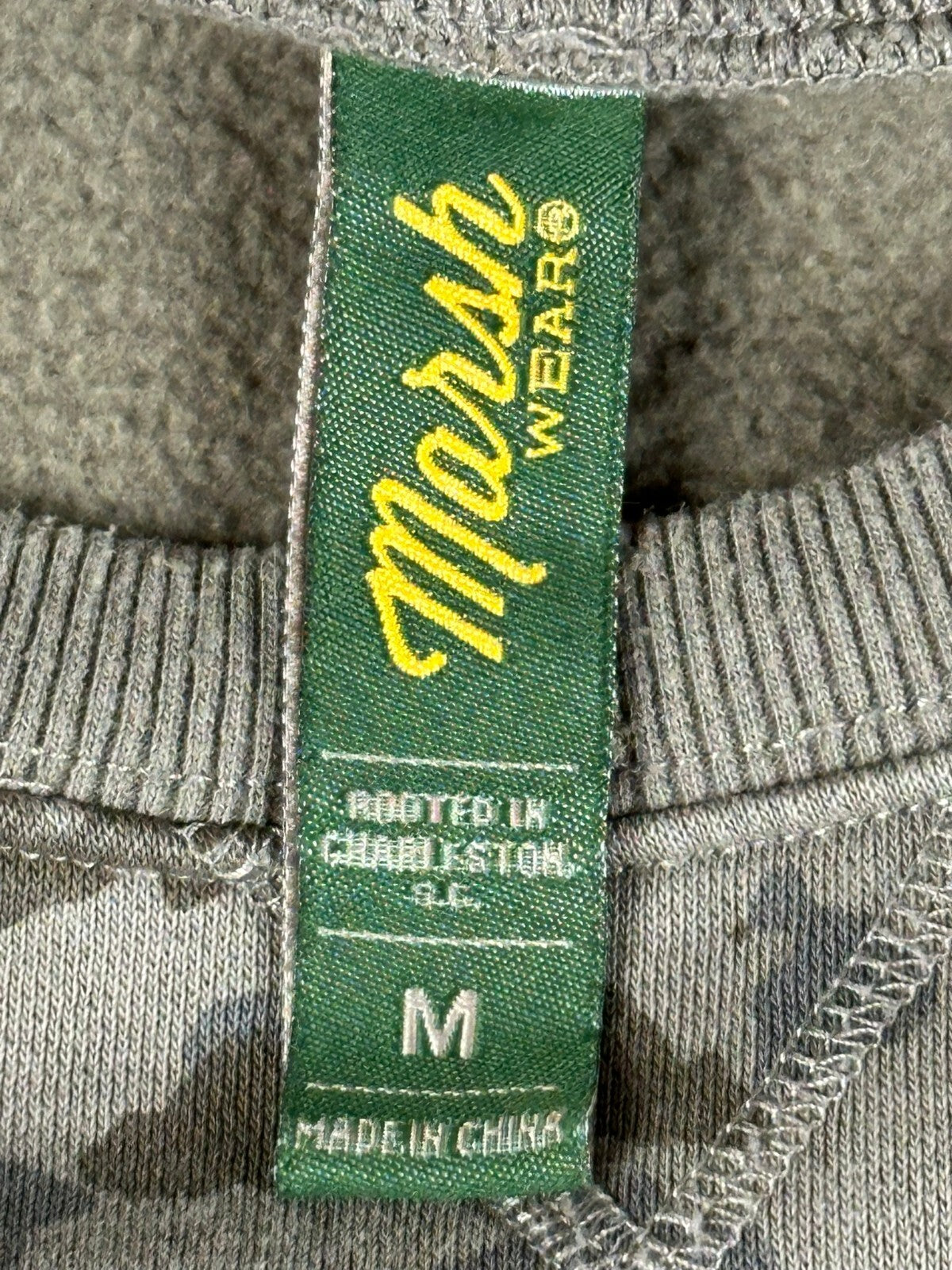 Marsh Wear Mens Camo Crewneck Sweatshirt Camouflage Fleece Pullover Hunting Sz M