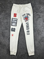 Marvel Spider-Man Origins 1962 Mens S Off White Graphic Jogger Sweatpants