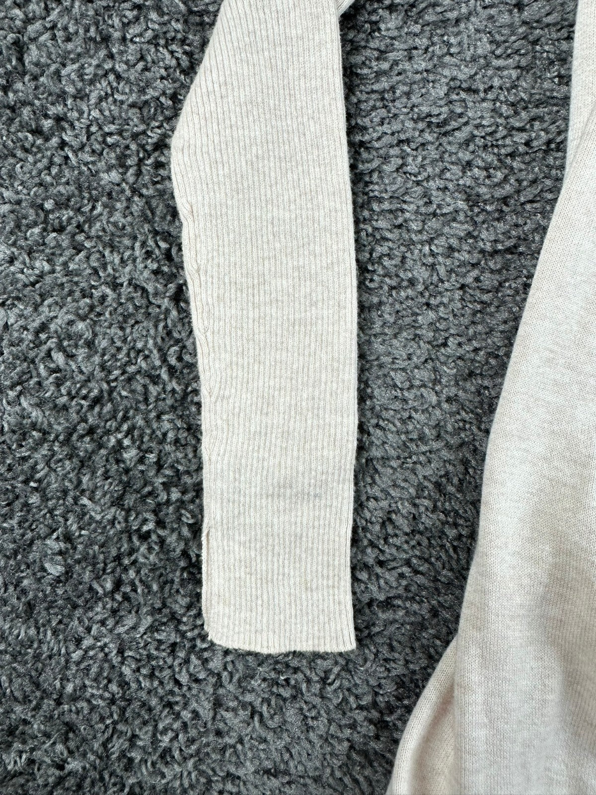 AllSaints Womens Size S Drina 100% Merino Wool Beige Asymmetric Zip Cardigan Top