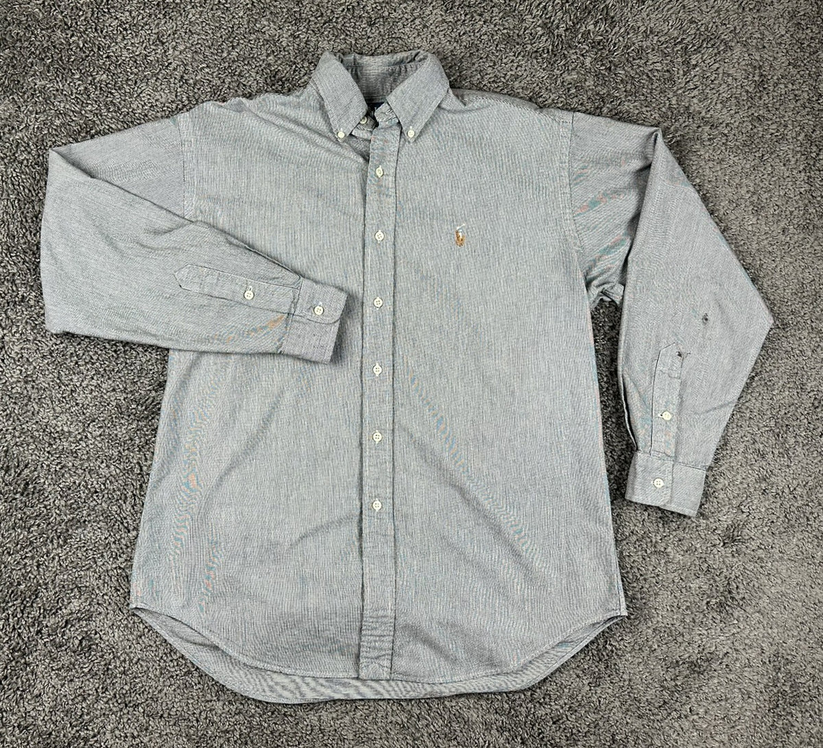 Polo Ralph Lauren Blake Button-Down Shirt Black White Medium M