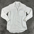 Sigrid Olsen 100% Linen Long Sleeve Shirt Womens White Button Down Roll Tab XS