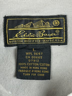 Vintage Eddie Bauer Mens L Light Gray 100% Cotton Button Down Shirt
