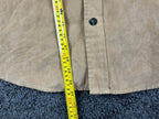 Vintage 90s True Grit Mens L Tan Chamois Button-Up Shacket Long Sleeve Shirt