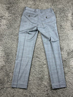 Bonobos Mens Dress Pants 29x32 Slim Fit Grey Blue Plaid Wool Blend Flat Front