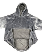 Redess Oversized Wearable Blanket Hoodie Grey Sherpa Lined Fleece Pullover OS