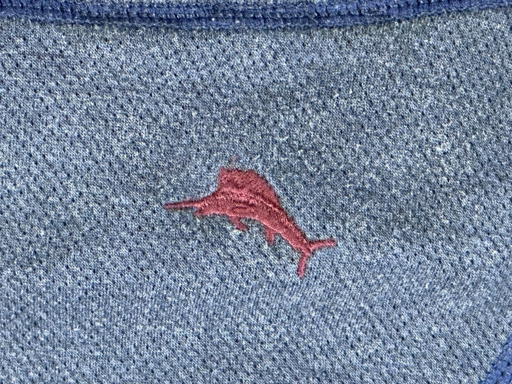 Tommy Bahama Quarter Zip Pullover Mens XL Reversible Blue Burgundy Marlin