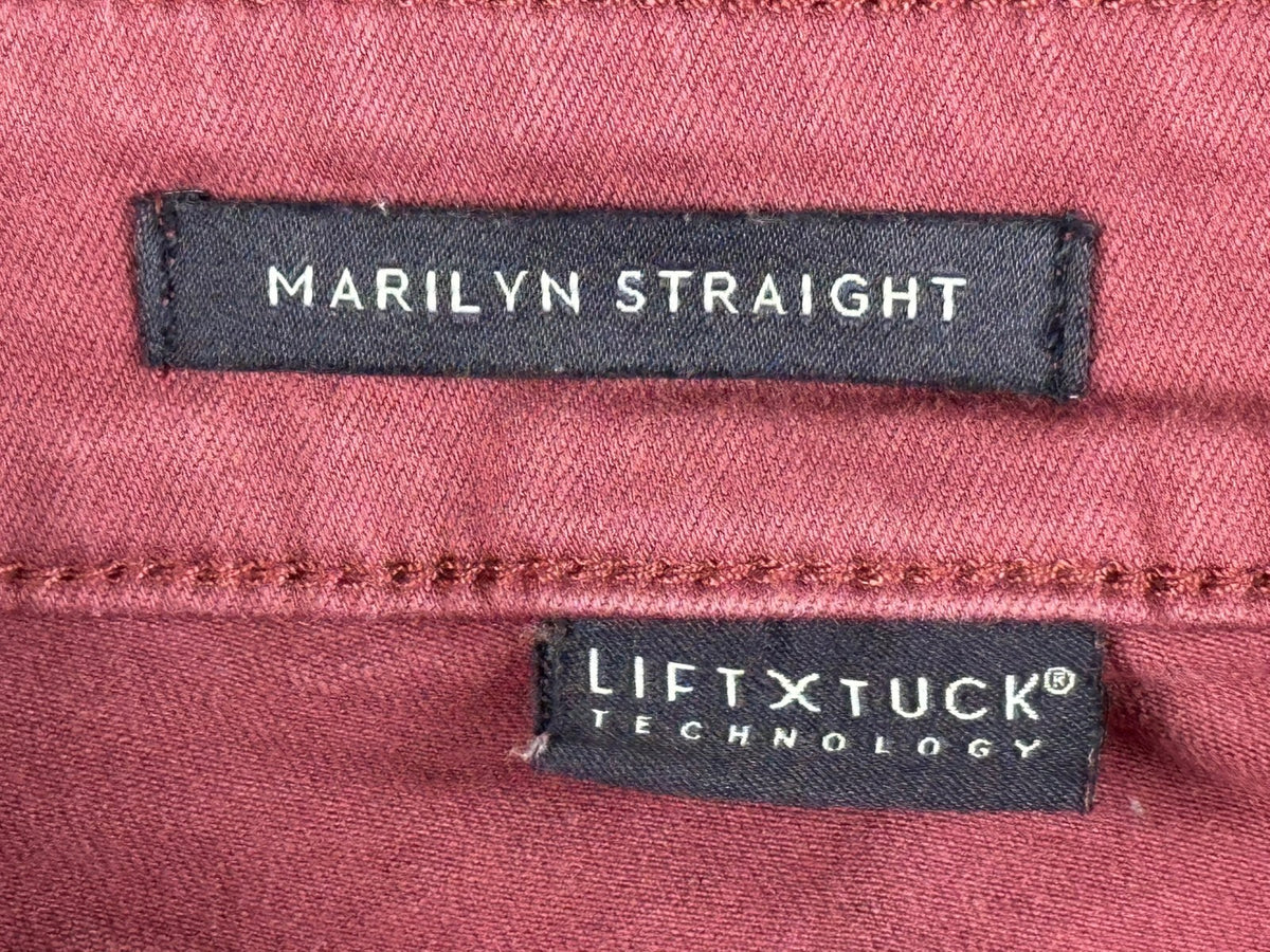 NYDJ Marilyn Straight Pants Womens 10 Dusty Rose Mauve Husk Stretch Jeans
