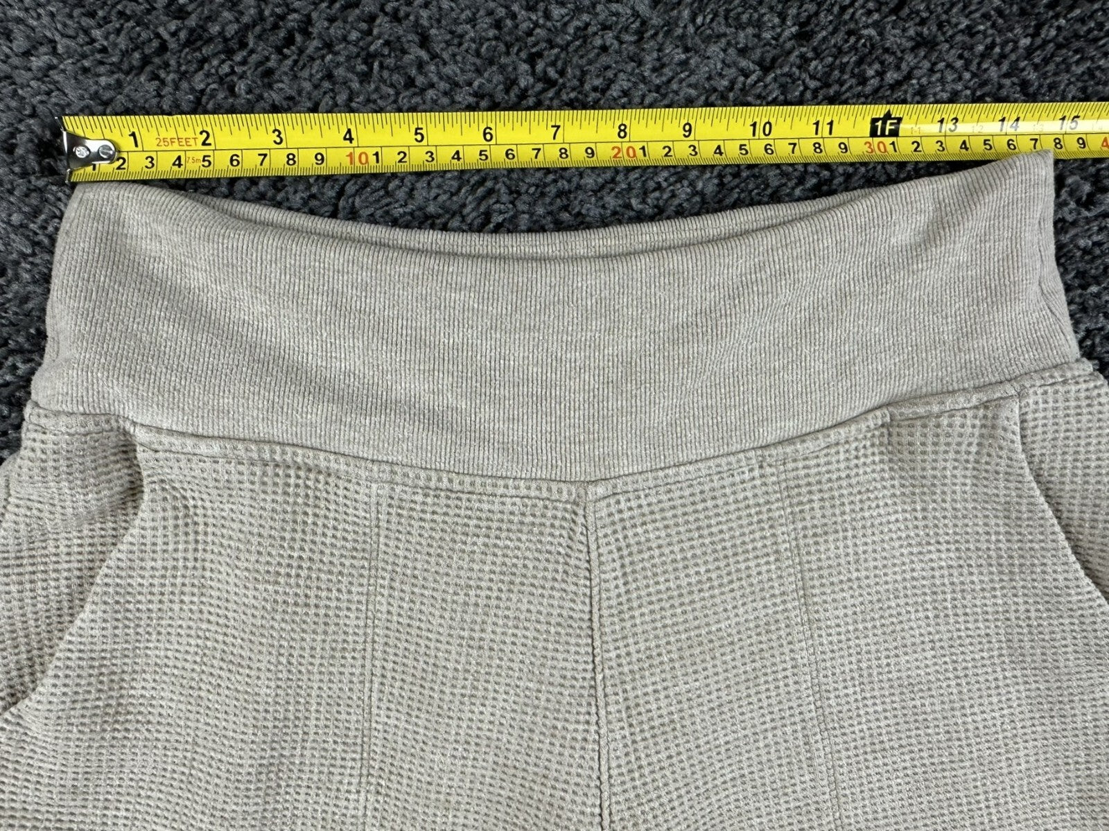 Athleta Coaster Luxe Waffle Jogger Pants Womens Beige High Rise Tencel Sz M