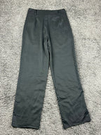Contempo Wide Leg Trousers Womens Medium Black High Waisted Pleated Front