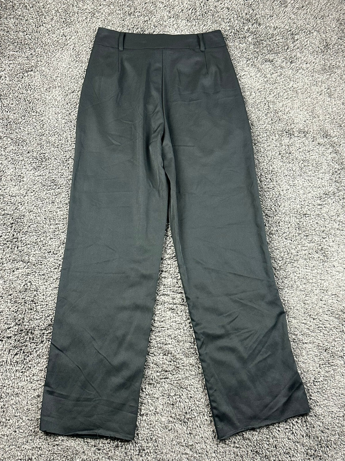 Contempo Wide Leg Trousers Womens Medium Black High Waisted Pleated Front
