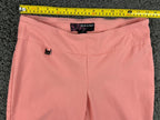 Peck & Peck Womens 6 Coral Pink Stretch Pull On Ankle Pants Trousers Straight