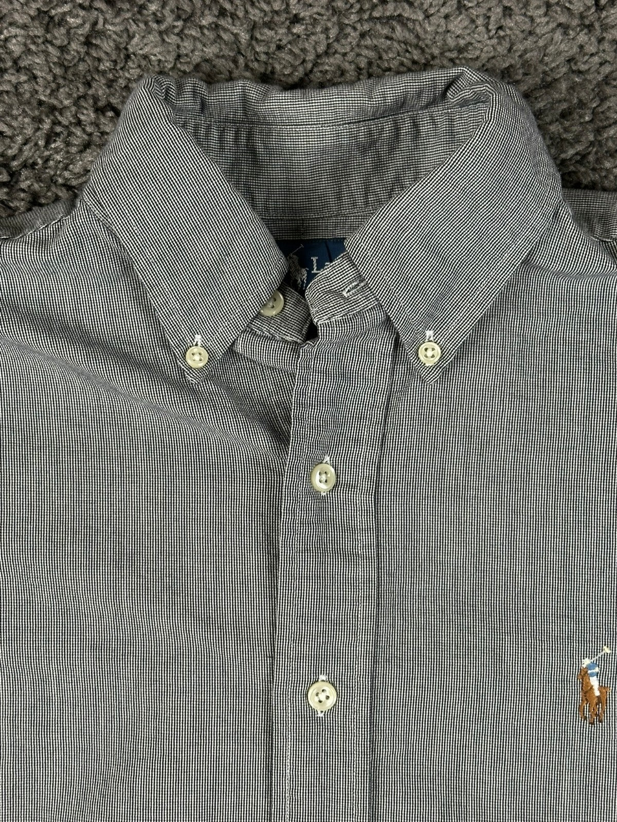 Polo Ralph Lauren Blake Button-Down Shirt Black White Medium M