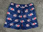 Baseballism x USA Baseball  Mesh Athletic Shorts Navy Blue Large Pockets NWT