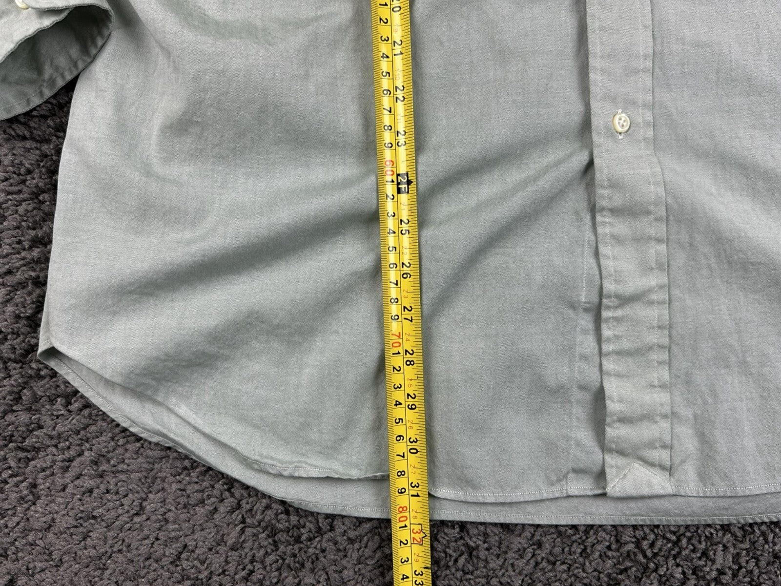Vintage Polo Ralph Lauren Shirt Mens Classic Fit Sage Green LS Sz 18 36/37
