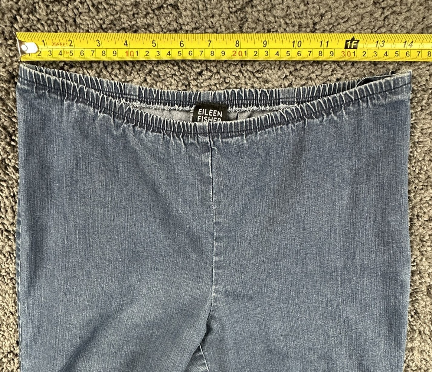 Eileen Fisher Womens Medium Stretch Denim Straight Leg Pants Side Zip