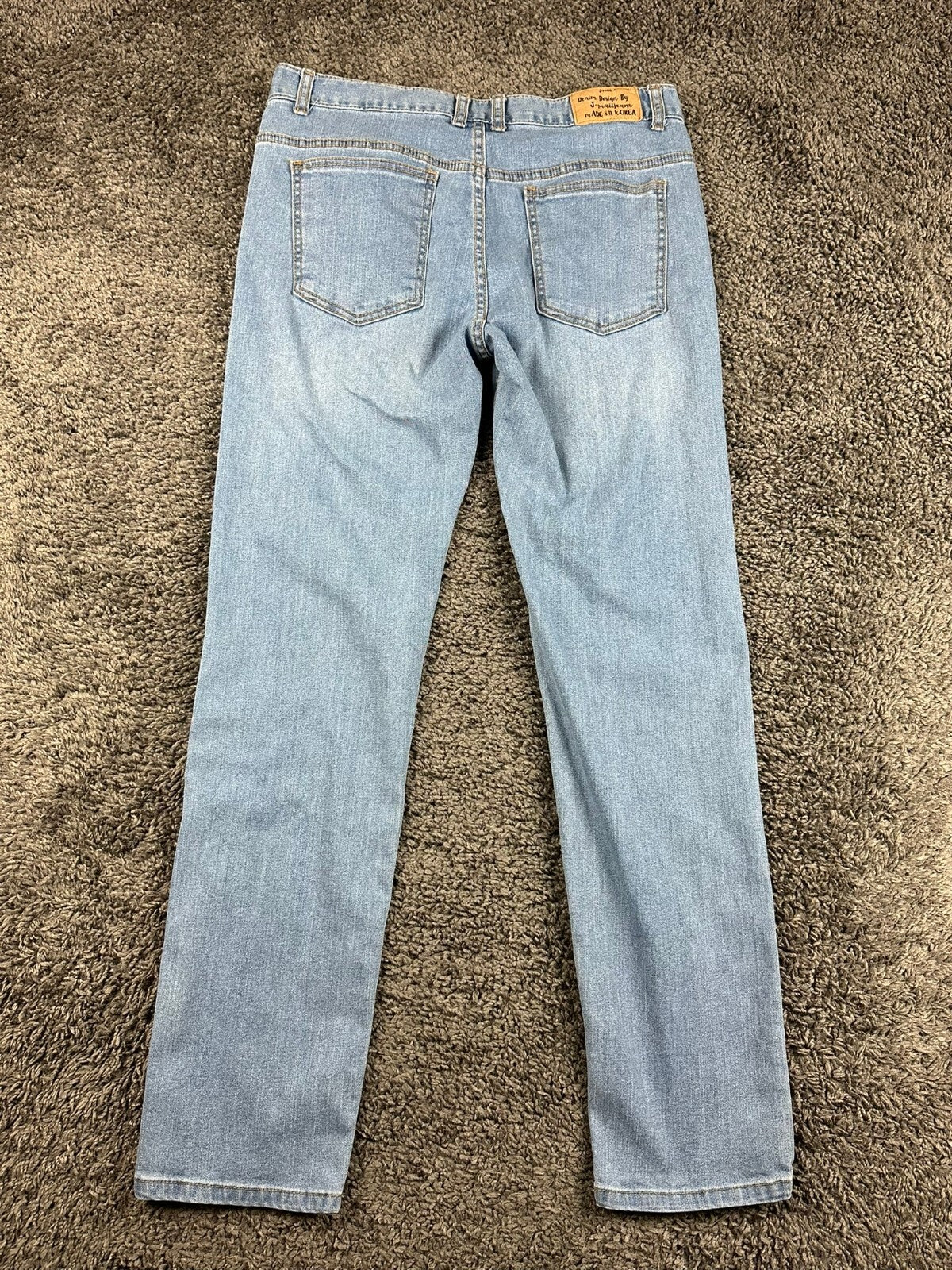 J Mail Jeans Mens Light Wash Straight Leg Stretch Denim Made in Korea Sz 32x32
