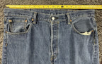 Levis 501 Mens Jeans Blue Original Straight Button Fly Medium Wash Denim 38x32