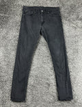 Levis Mens 32x30 Black Skinny Taper Jeans Washed Denim 5 Pocket Casual Pants